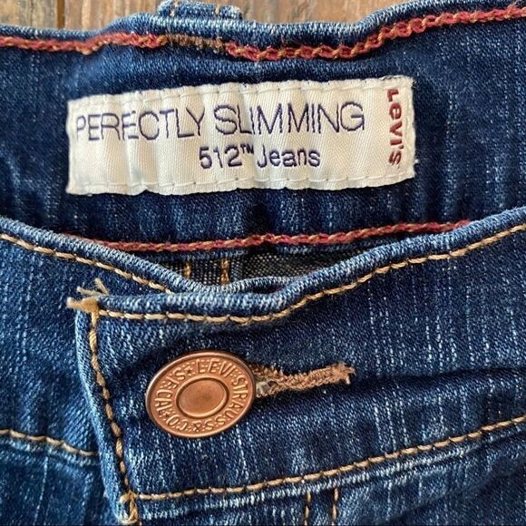 Levi’s 512 Sz 4 Blue Denim Perfectly Slimming Cotton Spandex Western Jeans - Picture 8 of 9